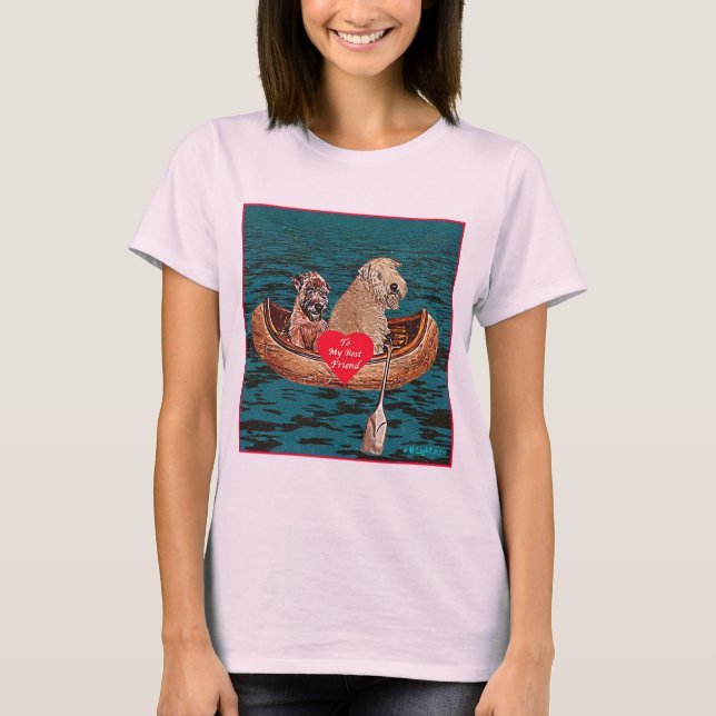 Natt Canoe Ride med Best Friend T-shirt (Framsida)