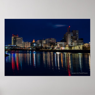 Natt Cityscape i Rochester, Minnesota Poster