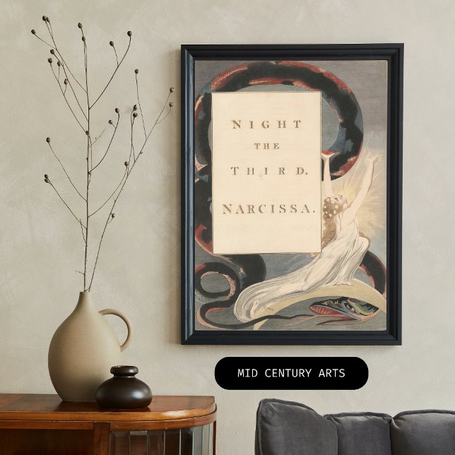 Natt den tredje Narcissa från Edward Young's Poster (Night the Third Narcissa, Title-Page from the 'Nights' of Edward Young's Night Thoughts)