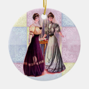 Nätt Edwardian modeer Julgransprydnad Keramik