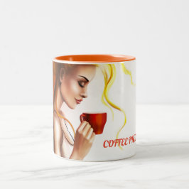 Nätt eftermiddagavbrott för kaffe Två-Tonad mugg