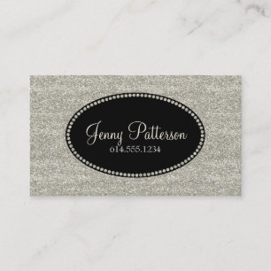 Nätt elegant visitkort för silverglitter