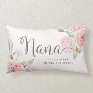 Nätt eleganta rosa ros Nana Lumbarkudde