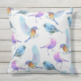 Nätt fåglar för vattenfärg (1) utomhuskudde