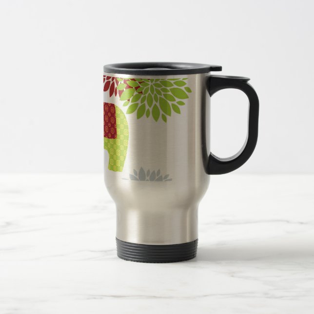 Nätt färgrik Hippieelefantflower power Resemugg (Höger)