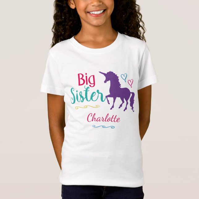 Nätt färgrika systrar för ungestorasysterUnicorn T Shirt (Framsida)