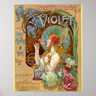 Nätt flicka- och Violetparfymannons Poster