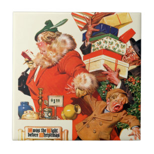 Natt för jul kakelplatta
