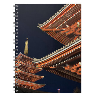 Natt för Kaminarimon i Tokyo Japan Anteckningsbok