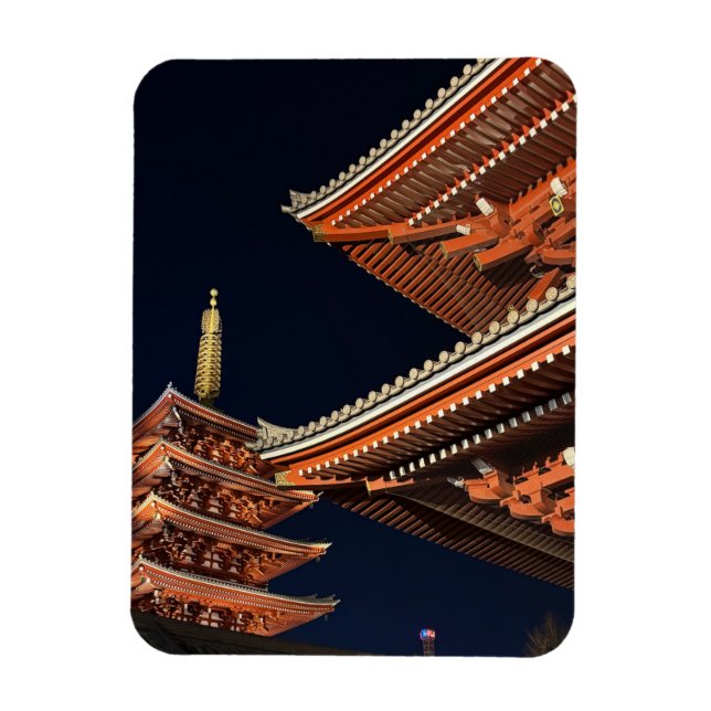 Natt för Kaminarimon i Tokyo Japan Magnet (Vertikal)