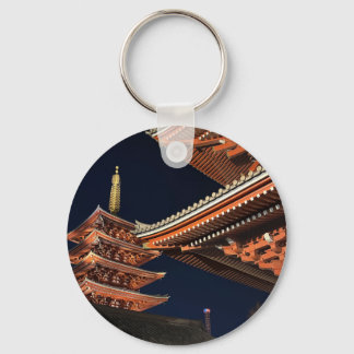 Natt för Kaminarimon i Tokyo Japan Nyckelring