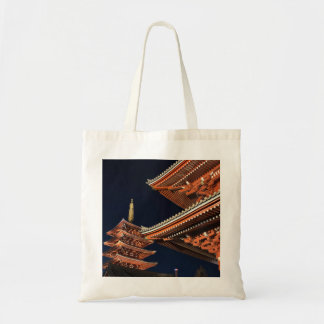 Natt för Kaminarimon i Tokyo Japan Tygkasse