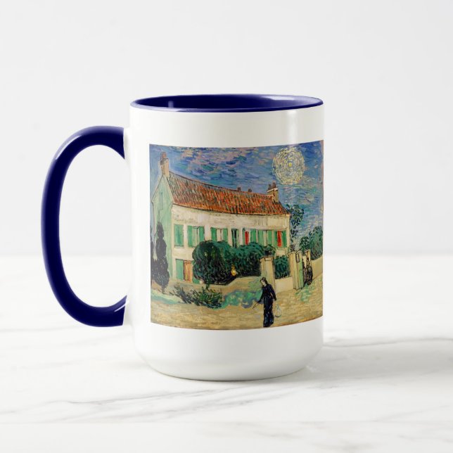 Natt för Van Gogh vithus Mugg (Vänster)
