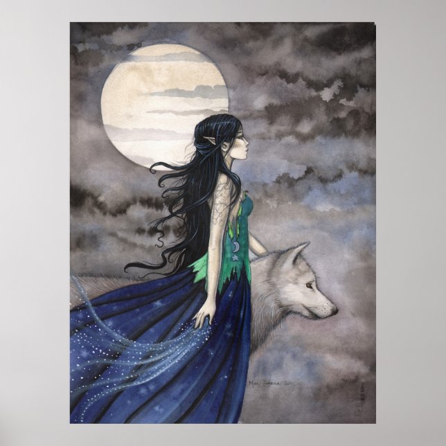 Natt för varg Fantasy Art Affisch (Framsidan)