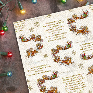 Natt före jul Santa Sleigh Reindeer Presentpapper