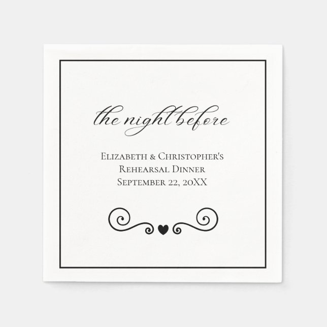 Natt före minimalistisk repetitionsmiddag pappersservett (Framsidan)