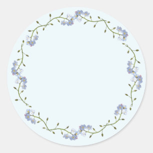 nätt förgätmigejblommor runt klistermärke