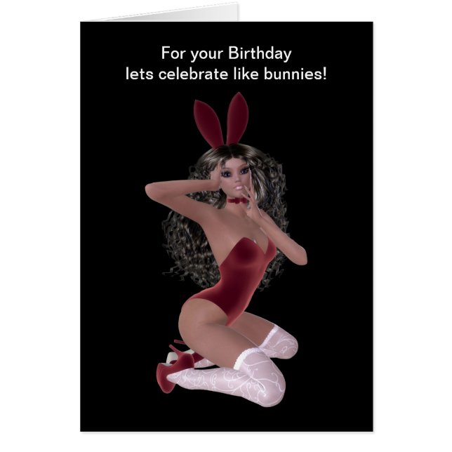 Nätt Fröcken kanin i röda Hälsningskort (Framsidan)