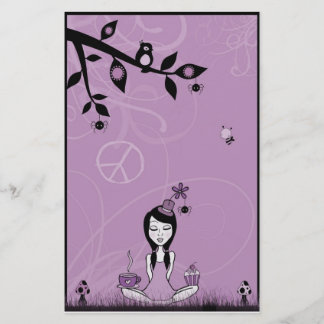 Nätt Fröcken lilabrevpapper Brevpapper