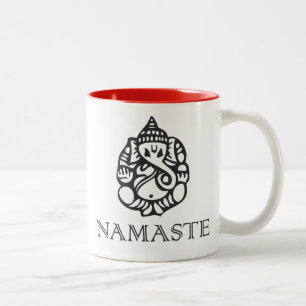 Nätt Ganesh Namaste design Två-Tonad Mugg