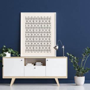 Nätt geometriska fodrar arbete i svart och kräm poster