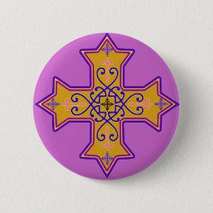Nätt guld och rosa Coptic kor Knapp