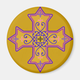 Nätt guld och rosa Coptic kor Magnet