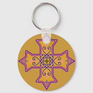 Nätt guld och rosa Coptic kor Nyckelring