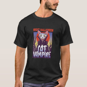 Natt Halloween Cat Vampire Drink Blood Vampire T Shirt