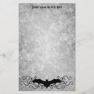 Nätt Halloween fladdermöss med ditt grungy namn Brevpapper