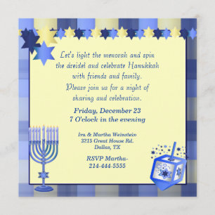 Nätt Hanukkah partyinbjudan Inbjudningar