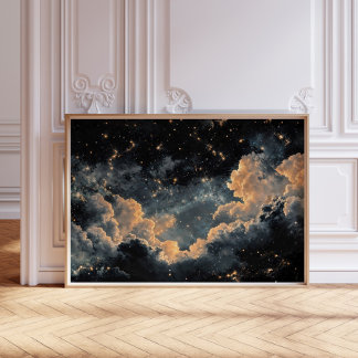 Natt himmel med stjärnor poster