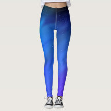 Natt Himmel Norrsken Galaxy Leggings