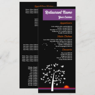 Natt Himmel Sol, Restaurang Slimline Meny