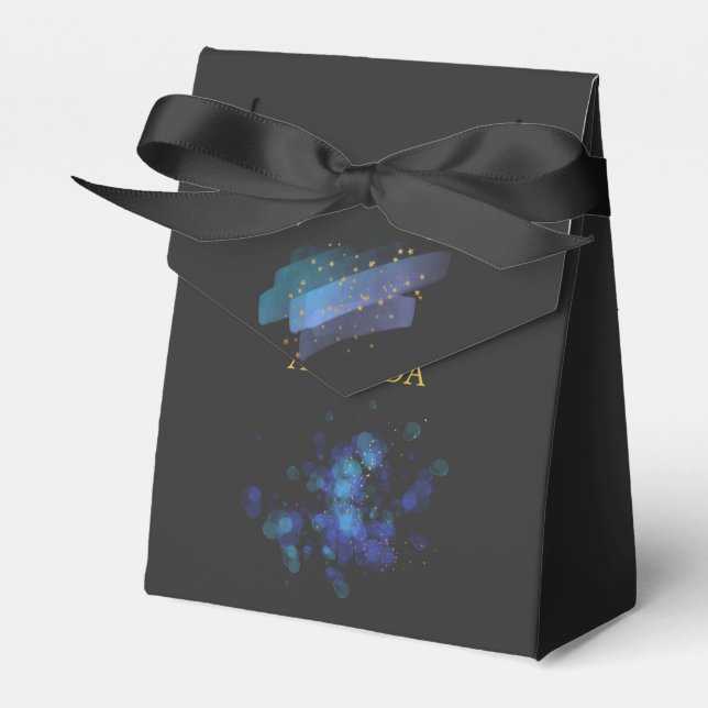 Natt Himmel Stjärnor Rymd Fantasy Fest Presentaskar (Framsidan Sidan)