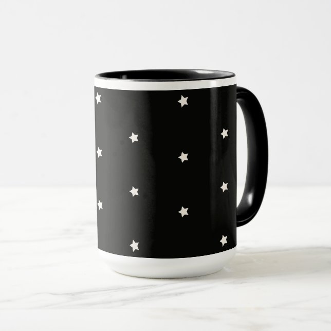 Natt himmel, vita stjärnor vid midnatt mugg (Framsida höger)