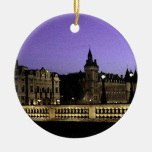 Natt i den Paris vattenfärgen Julgransprydnad Keramik