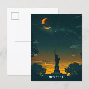 Natt i New York USA Travel Vykort