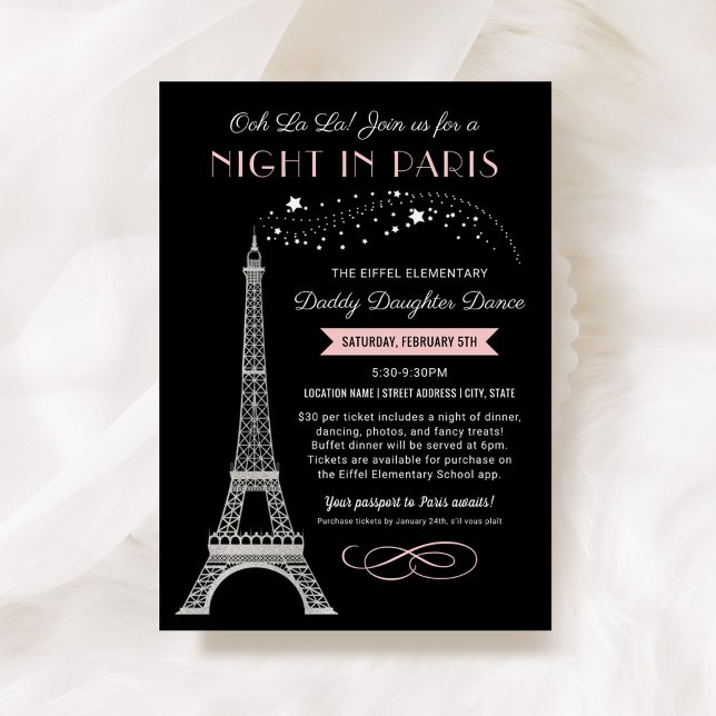 Natt i Paris Pappa Dotter Dans Inbjudningar (Skapare uppladdad)