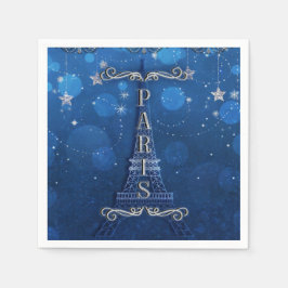 Natt i Paris under stjärnorna Blå Silverfest Pappersservett