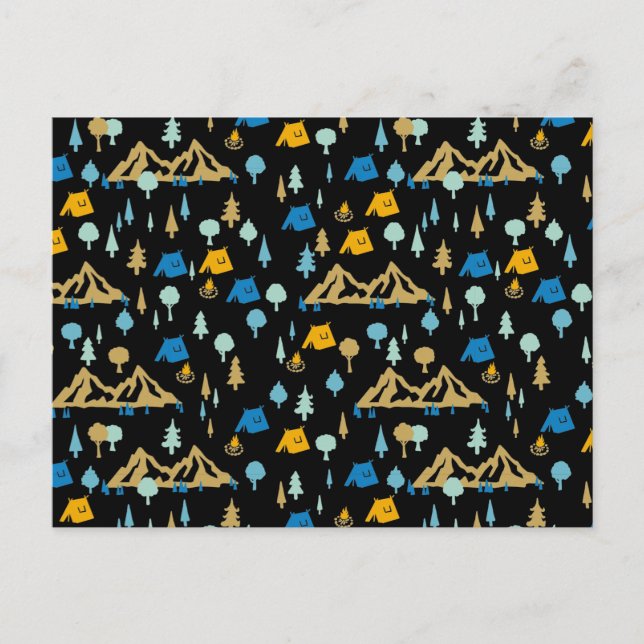 Natt i sommarskogs camping vykort (Framsida)