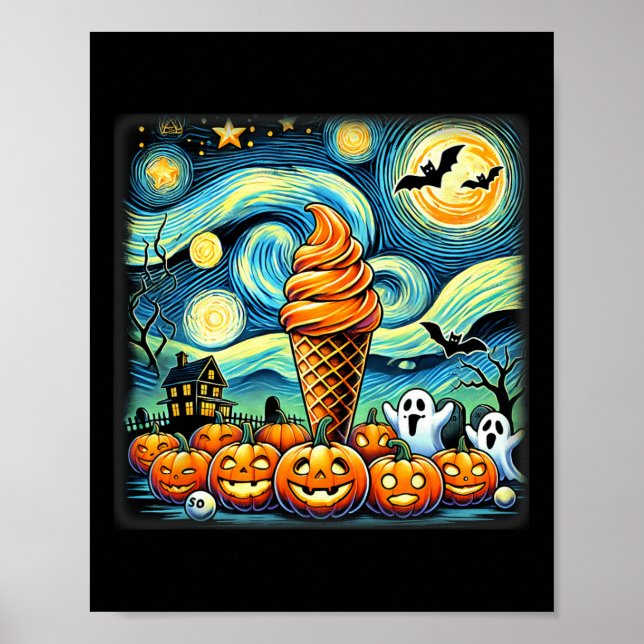 Natt Ice Cream Cone Halloween Poster (Framsidan)
