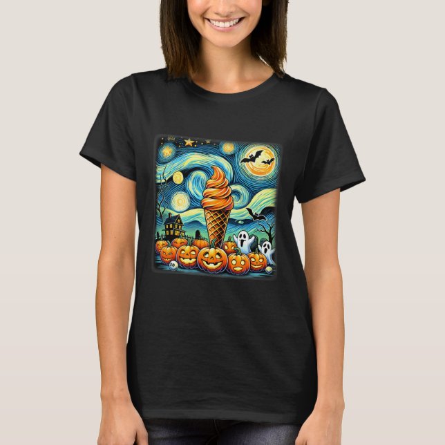 Natt Ice Cream Cone Halloween T Shirt (Framsida)