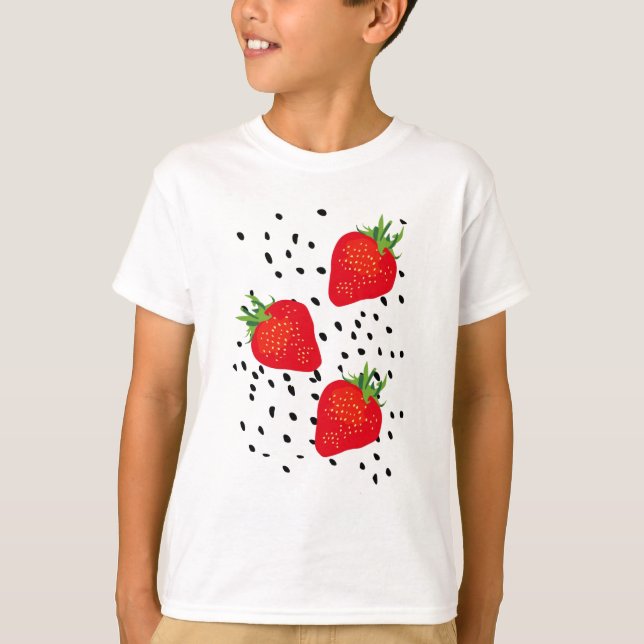 Nätt jordgubbar t-shirt (Framsida)