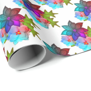 Nätt julsuckulentblommigt presentpapper