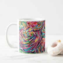 Nätt kaffemugg, artsy mugg, målaremugg