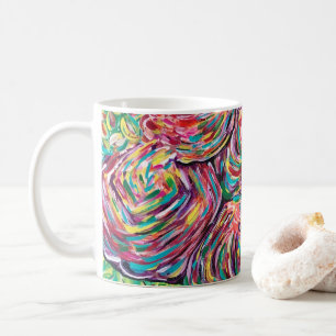 Nätt kaffemugg, artsy mugg, målaremugg kaffemugg