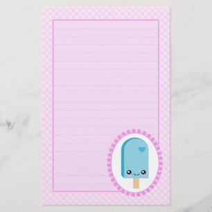 Nätt Kawaii för Popsicleshallonfrukt brevpapper