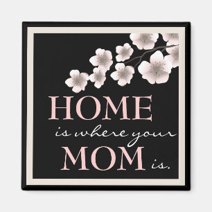 Nätt körsbärsröd blommarmamma & hem- magnet