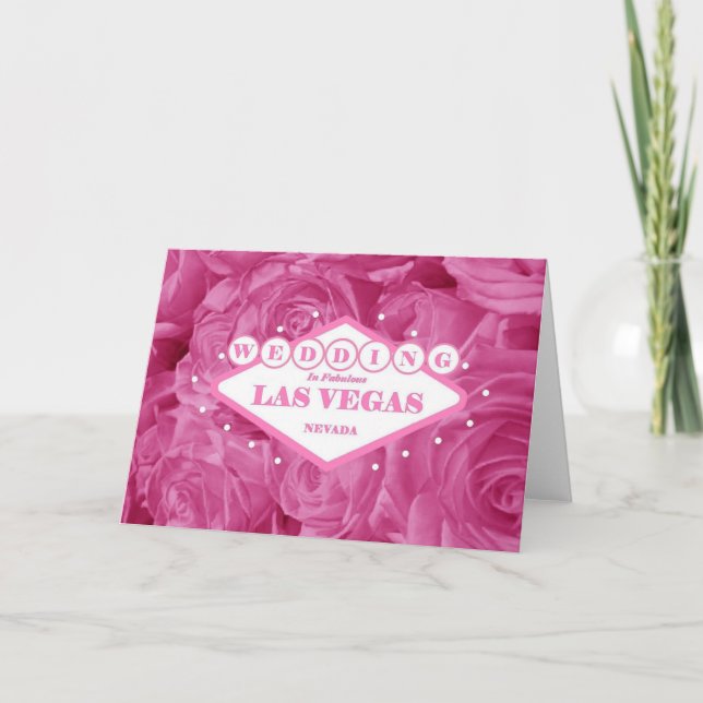 NÄTT kort för ROSA ROSLas Vegas BRÖLLOP (Framsida)
